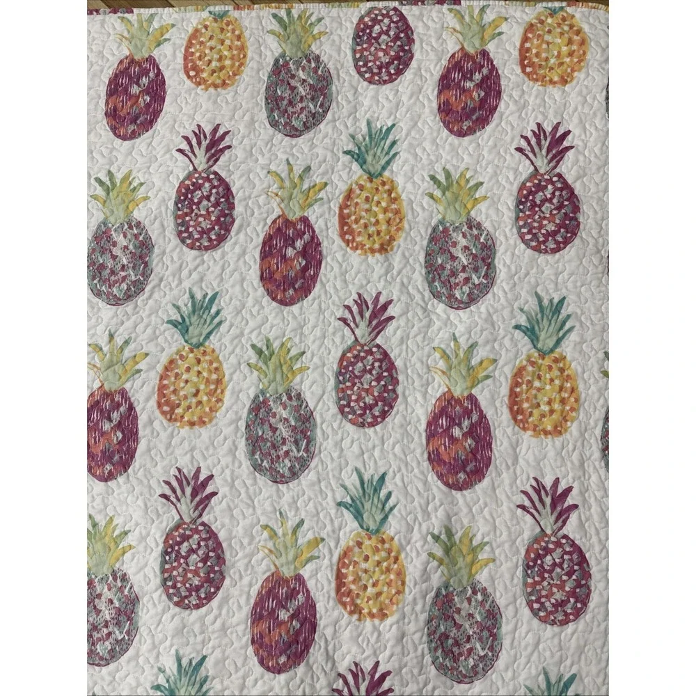 Pineapple Quilt Full Queen Reversible Quilt + 2 Matching Pillow Shams 92